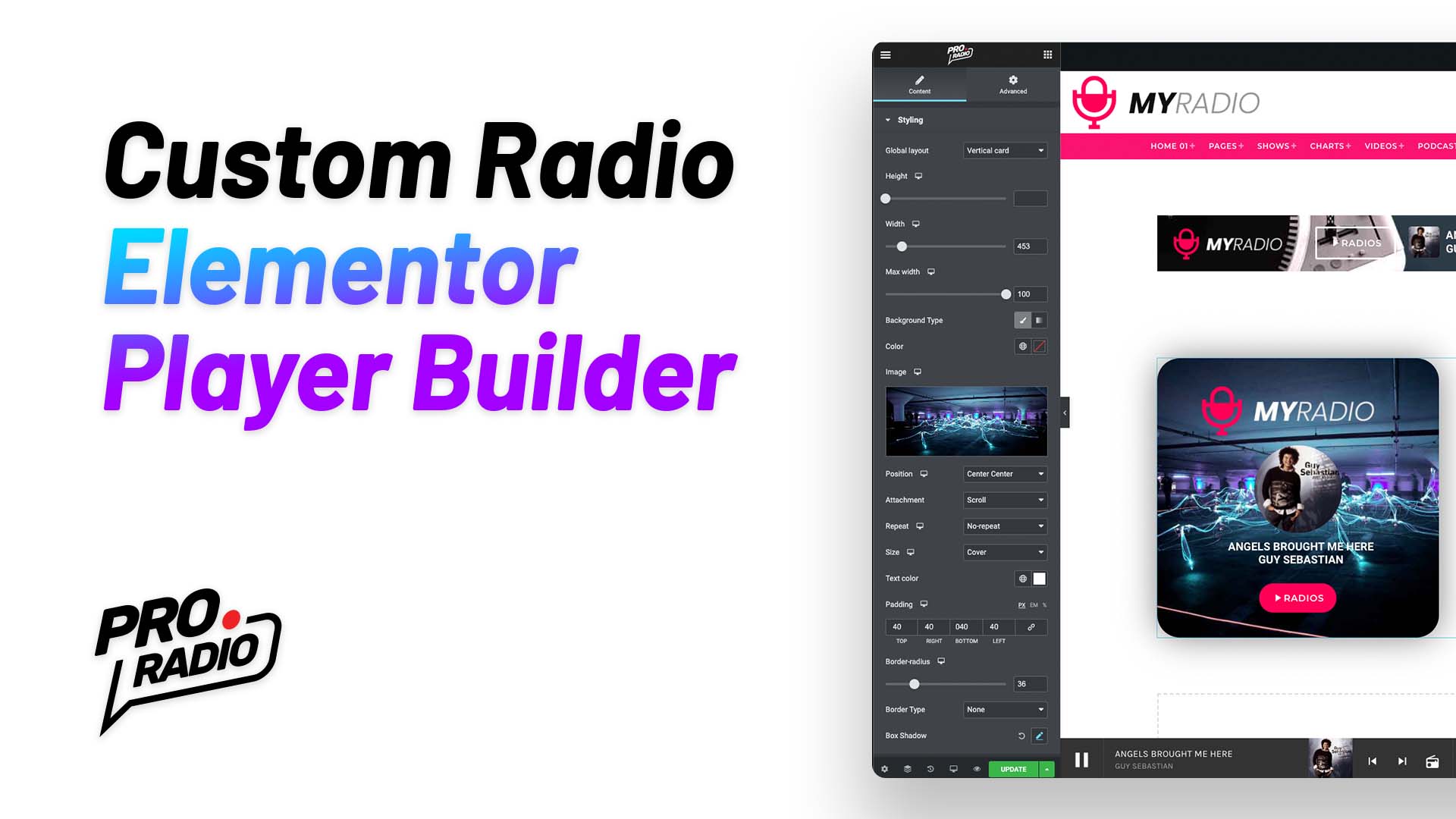 How to build a custom radio with Elementor free with Pro Radio | Pro.Radio
