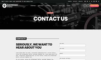 Demo 03 – Electronic Music Radio Template [Radio WordPress Theme demo] Contacts