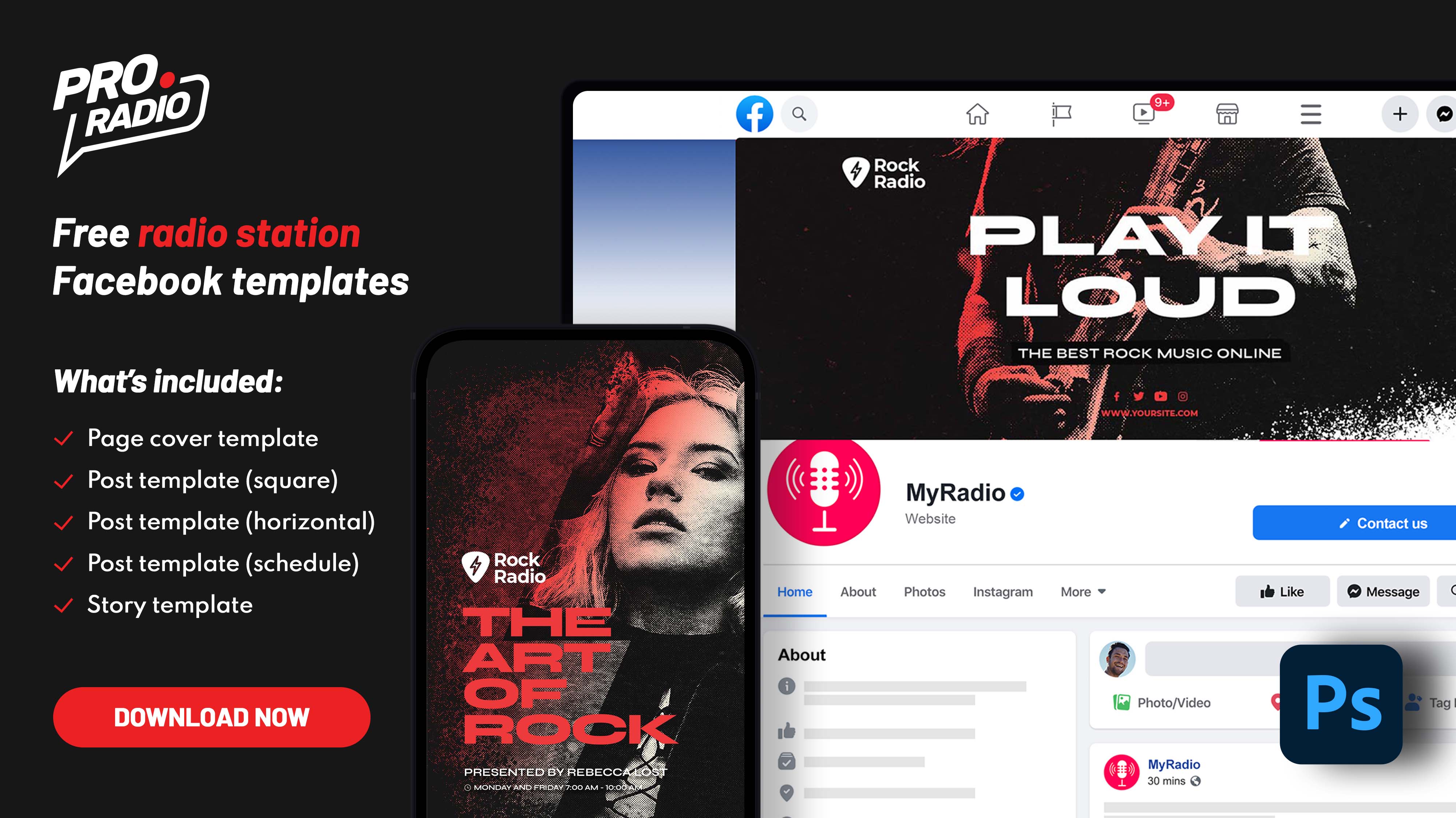 5 Free Rock Radio Station PSD templates – DOWNLOAD NOW! 