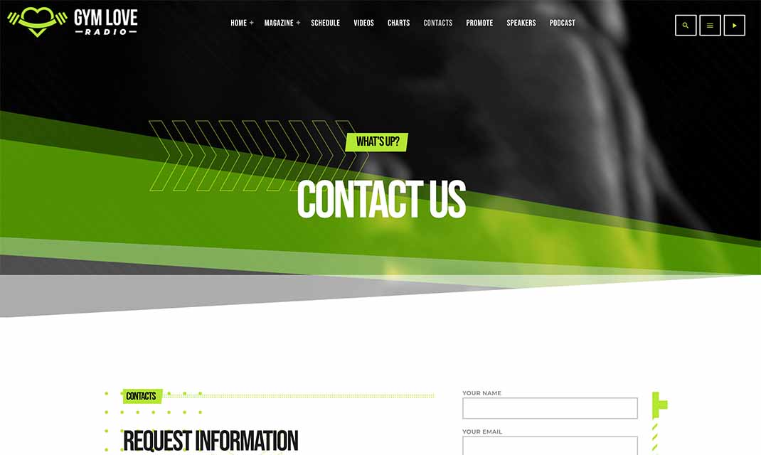 contacts template for gym radio