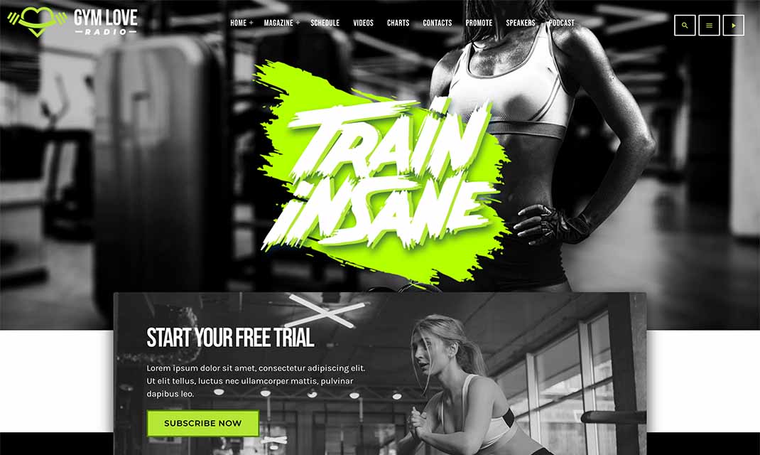 gym and sport radio station for wordpress template number 6