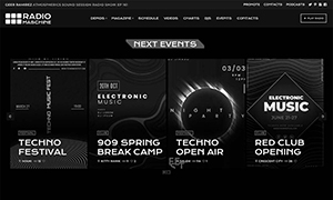Demo 11 – Maschine FM – Techno Radio [Radio WordPress Theme demo] Techno Radio Website Template Home 02