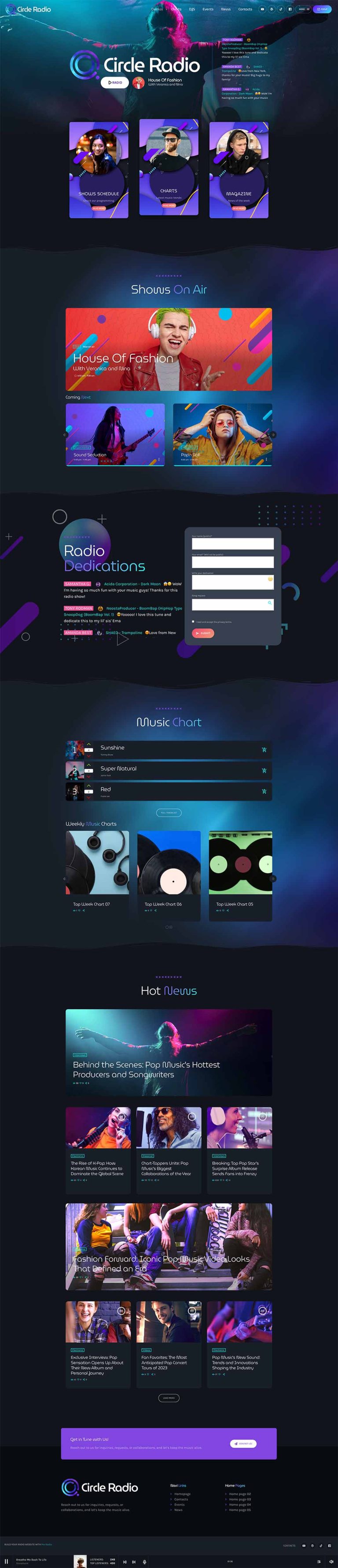 Circle Radio: a fresh new Radio Station Website template included with ...