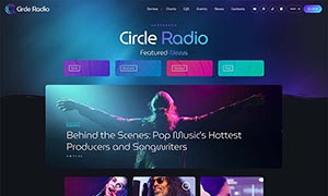 Demo 15 – Circle Radio – Pop Radio website template [Radio WordPress Theme demo] Home 05