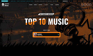 Demo 17 – Radio to Rock: a Grunge Rock radio station website tempalte [Radio WordPress Theme demo] Music chart