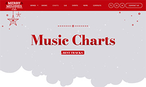 Demo 19 – Merry Melodies (red): a Cheerful Christmas Radio Template [Radio WordPress Theme demo] Charts