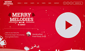 Demo 19 – Merry Melodies (red): a Cheerful Christmas Radio Template [Radio WordPress Theme demo] Home 03