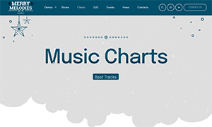 Demo 20 – Merry Melodies (blue): an Elegant Christmas Radio Template [Radio WordPress Theme demo] Charts