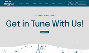 Demo 20 – Merry Melodies (blue): an Elegant Christmas Radio Template [Radio WordPress Theme demo] Contacts