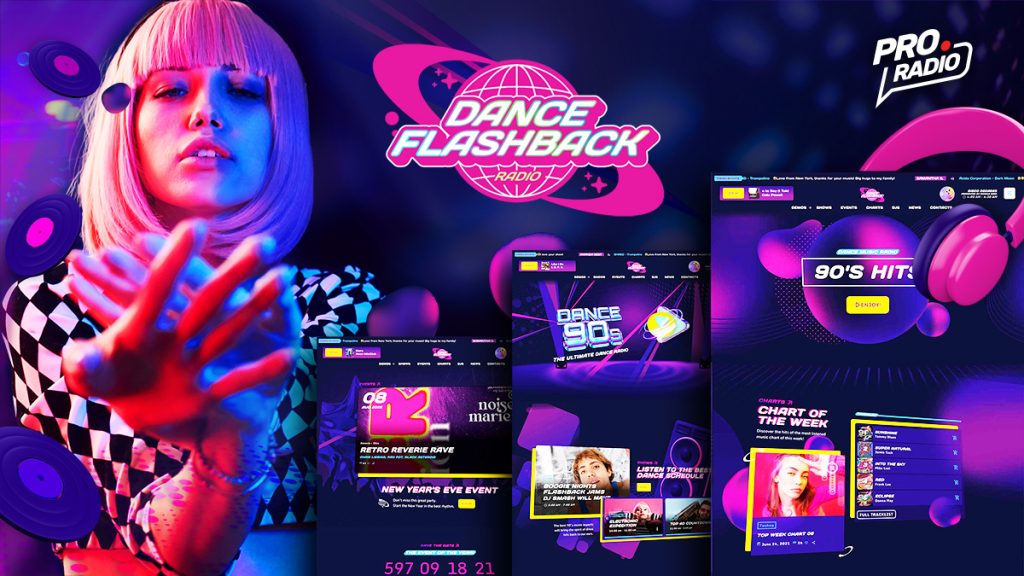 New groovy and electrifying Dance Hits Radio website template!