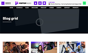 Demo 22 – PopTop Radio – Multipurpose Pop Radio Template [Radio WordPress Theme demo] Blog Grid