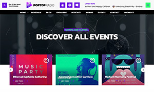 Demo 22 – PopTop Radio – Multipurpose Pop Radio Template [Radio WordPress Theme demo] Events