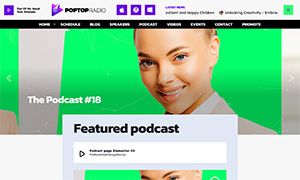 Demo 22 – PopTop Radio – Multipurpose Pop Radio Template [Radio WordPress Theme demo] Podcast