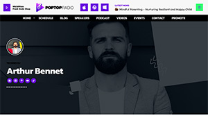 Demo 22 – PopTop Radio – Multipurpose Pop Radio Template [Radio WordPress Theme demo] Single Speaker
