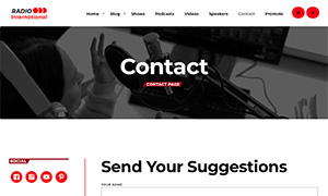 Demo 23 – Radio International – Professional News Radio Website Template [Radio WordPress Theme demo] Contact