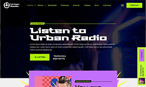 Demo 24 – Urban Radio – Reggaeton Radio Website Template [Radio WordPress Theme demo] Home 01