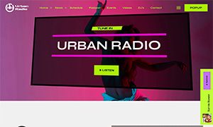 Demo 24 – Urban Radio – Reggaeton Radio Website Template [Radio WordPress Theme demo] Home 03