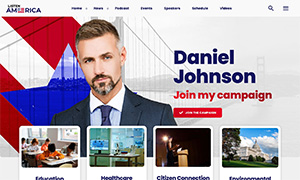 Demo 26 – Listen America – Political Radio Website Template [Radio WordPress Theme demo] Candidate Daniel