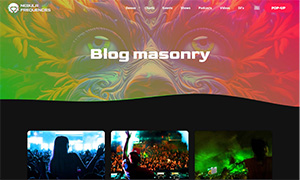 Demo 27 – Nebula Frequencies – Trance Radio Website Template [Radio WordPress Theme demo] Blog masonry