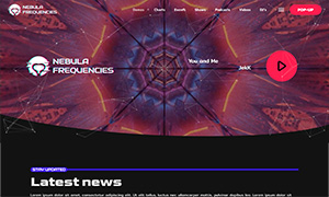 Demo 27 – Nebula Frequencies – Trance Radio Website Template [Radio WordPress Theme demo] Home 01