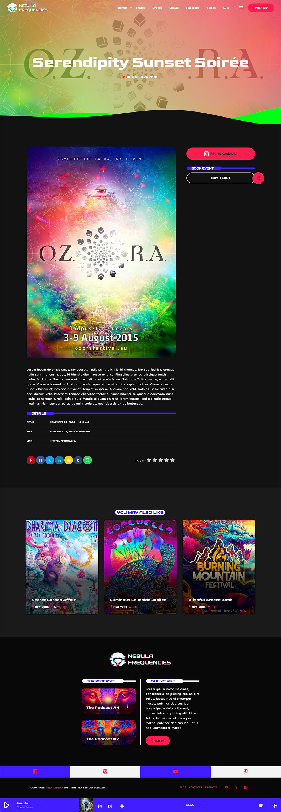 Demo 27 – Nebula Frequencies – Trance Radio Website Template | Pro.Radio