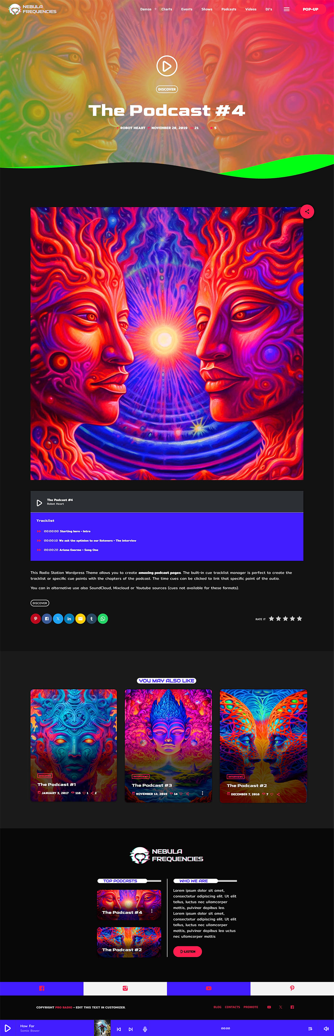 Demo 27 – Nebula Frequencies – Trance Radio Website Template | Pro.Radio