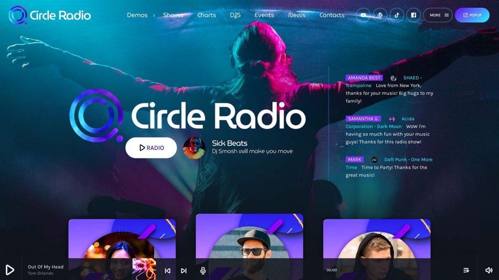 pre-built online radio station website template demo 15-1