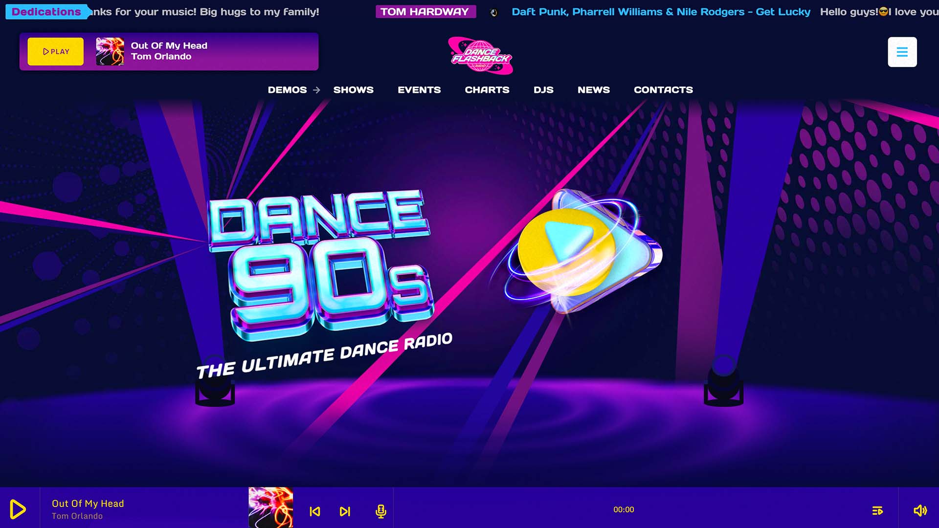 90'S dance music internet radio station website demo 21-2
