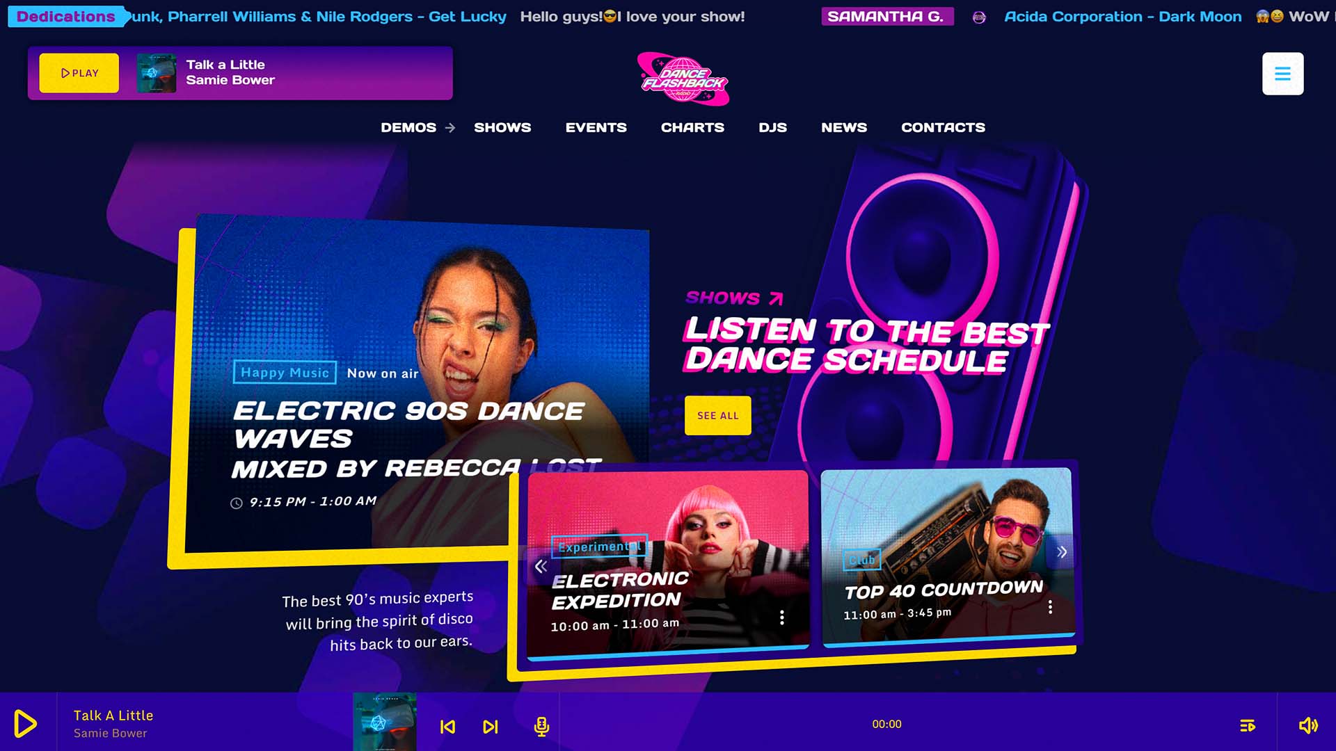 90'S dance music internet radio station website demo 21-3