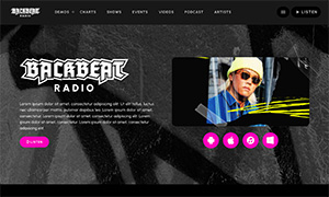 Demo 28 – BackBeat Radio – Hip Hop Radio Website Template [Radio WordPress Theme demo] Home 02