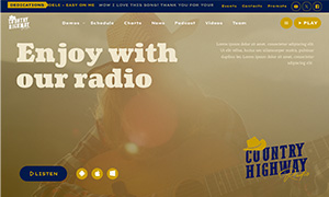 Demo 29 – Country Highway Radio – Country Radio Website Template [Radio WordPress Theme demo] Home 04 