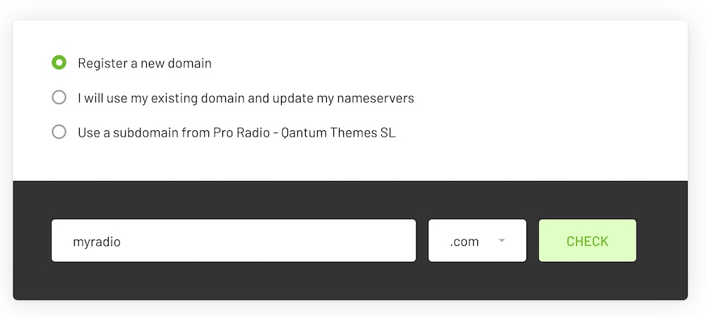 choose radio domain name