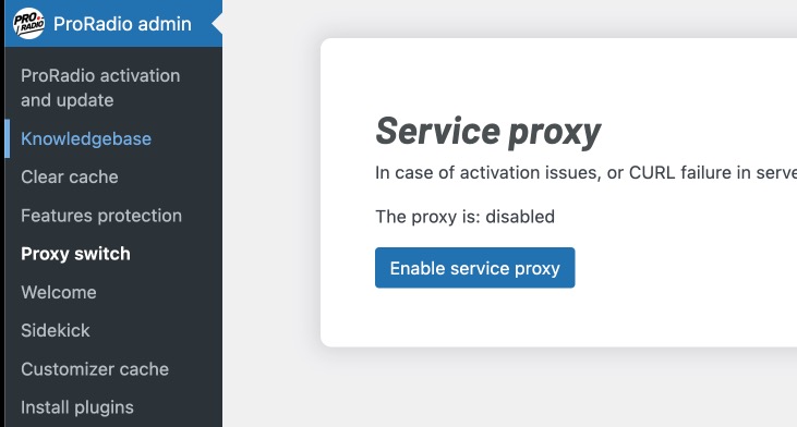 pro radio activation proxy