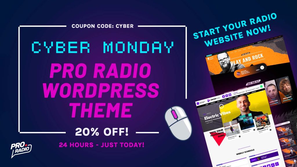 Cyber Monday Exclusive: Save 20% on Pro Radio WordPress Themes – Offer Ends Today!