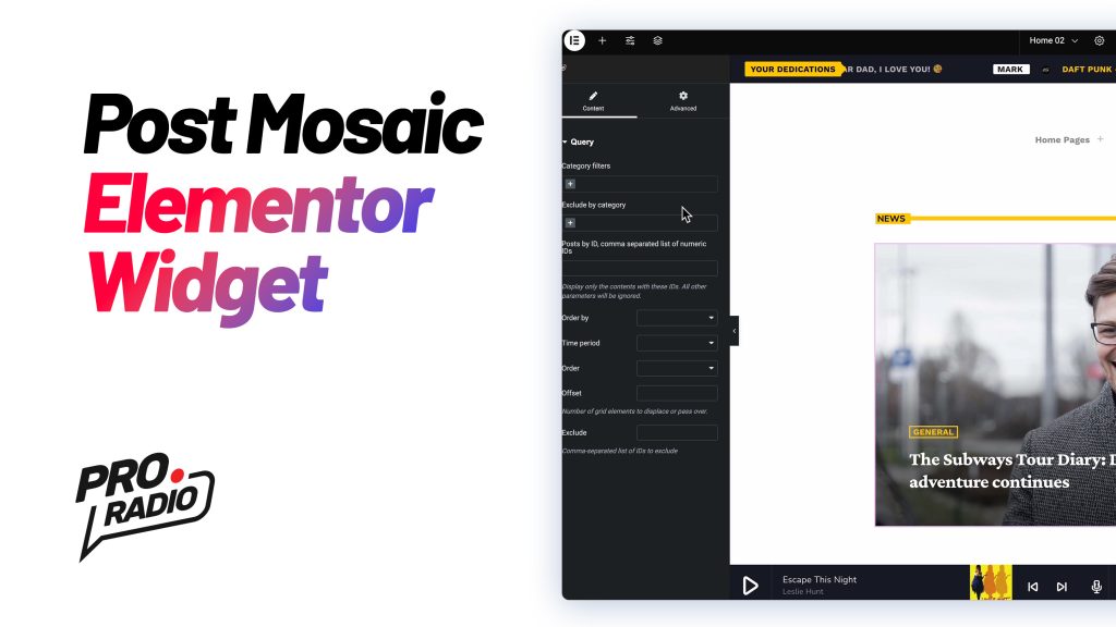 How to Build a Cool Magazine Radio Station Page with the Post Mosaic Widget  [Pro Radio WordPress Theme Tutorial]