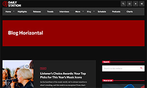 Demo 32 – Daily Station Radio Website Template [Radio WordPress Theme demo] Blog horizontal