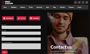 Demo 32 – Daily Station Radio Website Template [Radio WordPress Theme demo] Contacts