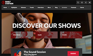 Demo 32 – Daily Station Radio Website Template [Radio WordPress Theme demo] Shows schedule