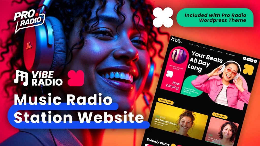 Vibe Radio: A Colorful, Geometric Website Template for Vibrant Radio Stations