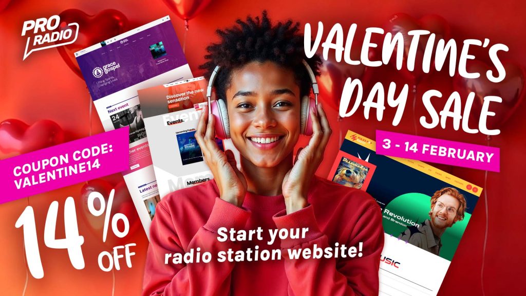 Celebrate Valentine’s Day with a 14% Discount on Pro Radio WordPress Themes!