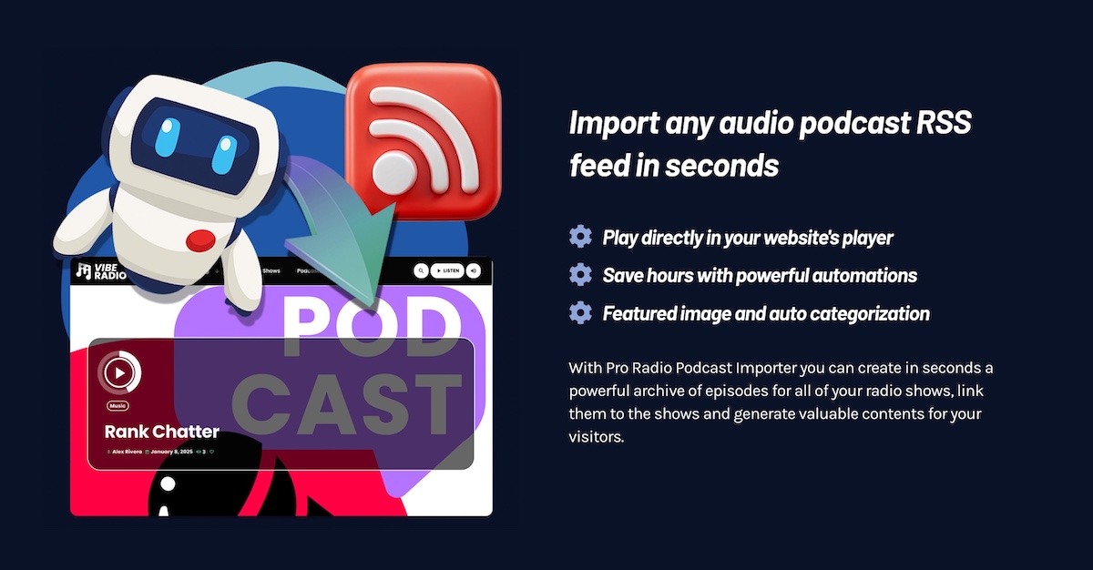 pro radio podcast importer plugin podybot promo 1