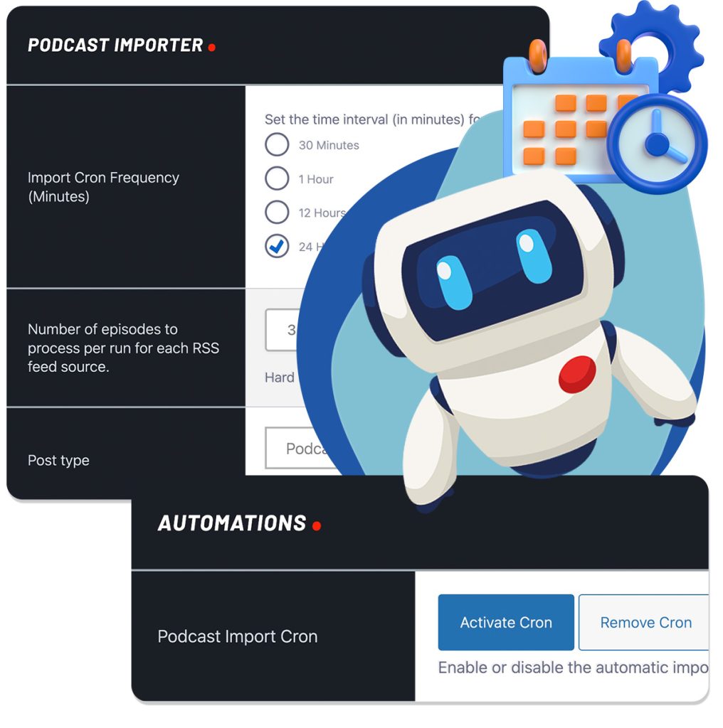 auto schedule cron job podcast importer plugin