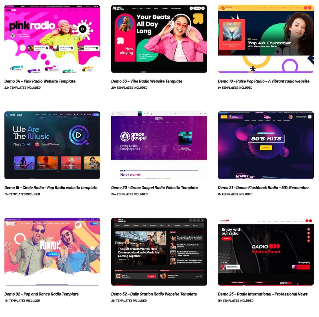 radio station demos pro radio website templates new demos