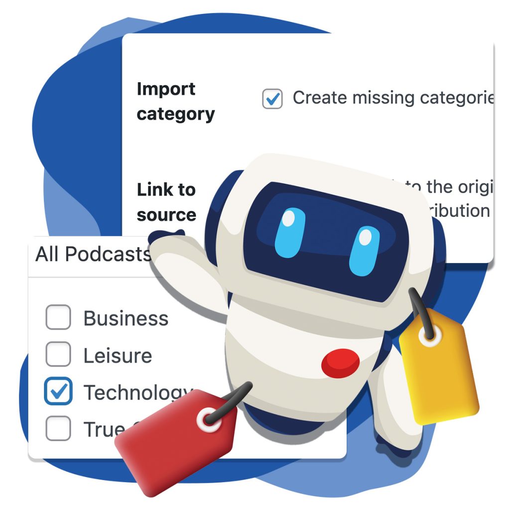 podcast importer plugin for wordpress auto category