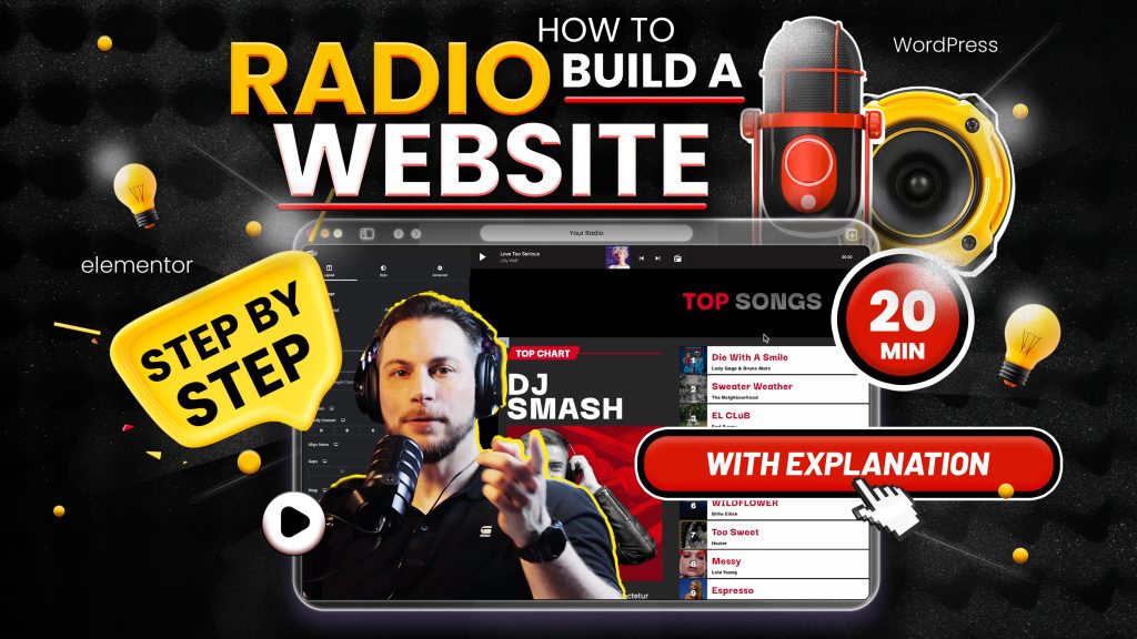 Build your epic radio website with Elementor