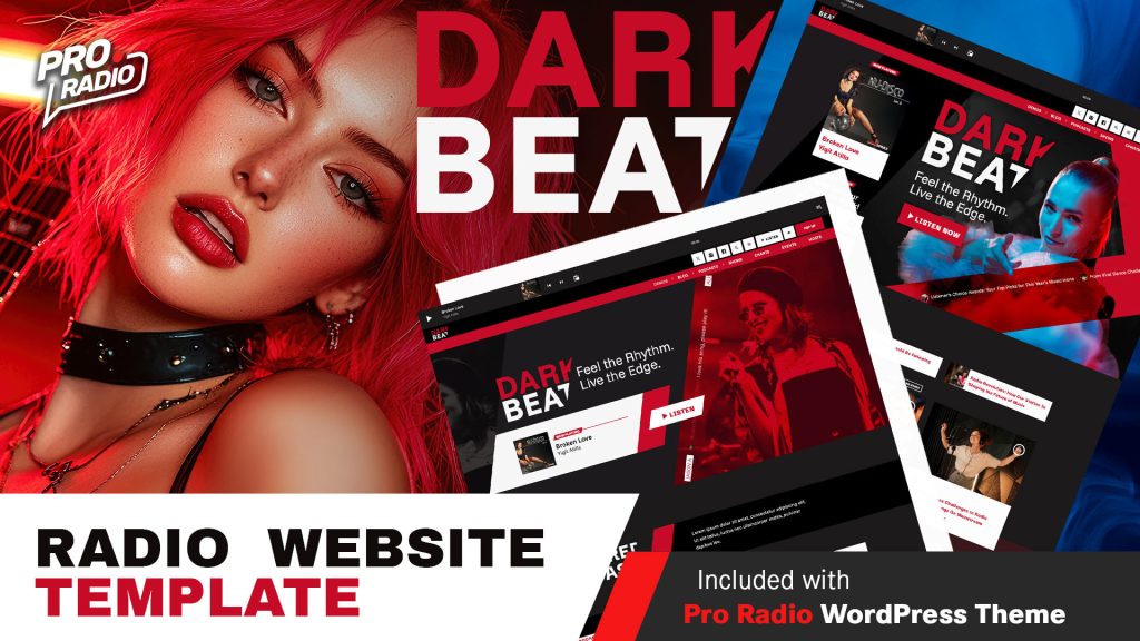 Dark Beat: The Energetic Website Template for Music Radio Stations