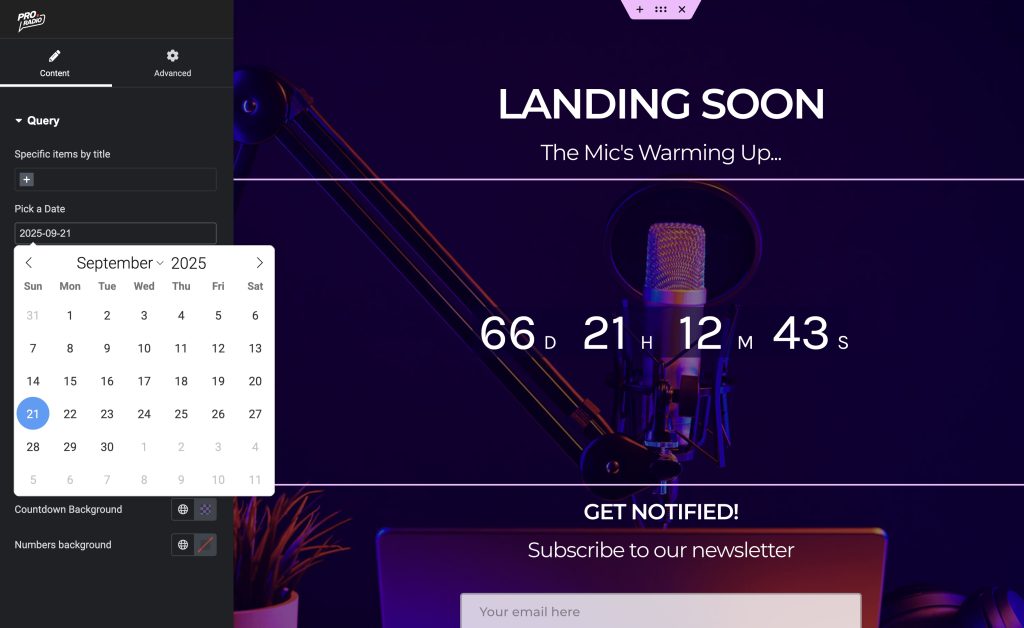 Elementor countdown
