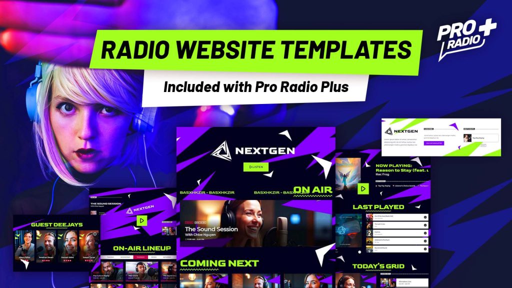 New Edgy Radio Website Templates Pack — Exclusive for Pro Radio Plus