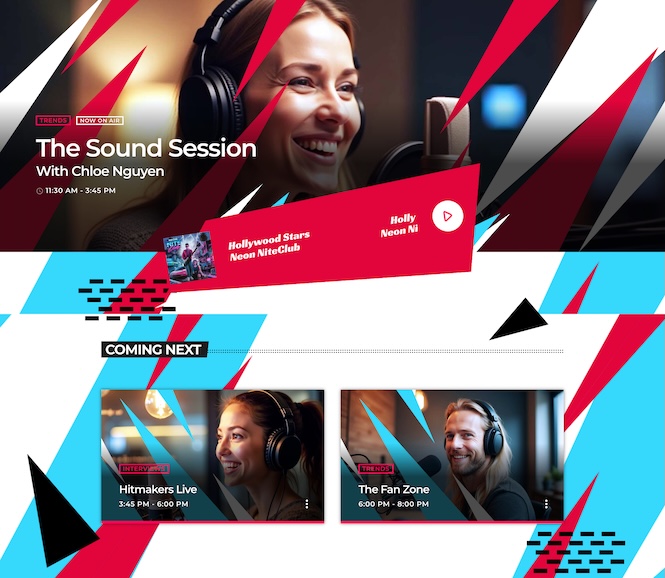 pro radio plus template for radio header with shows