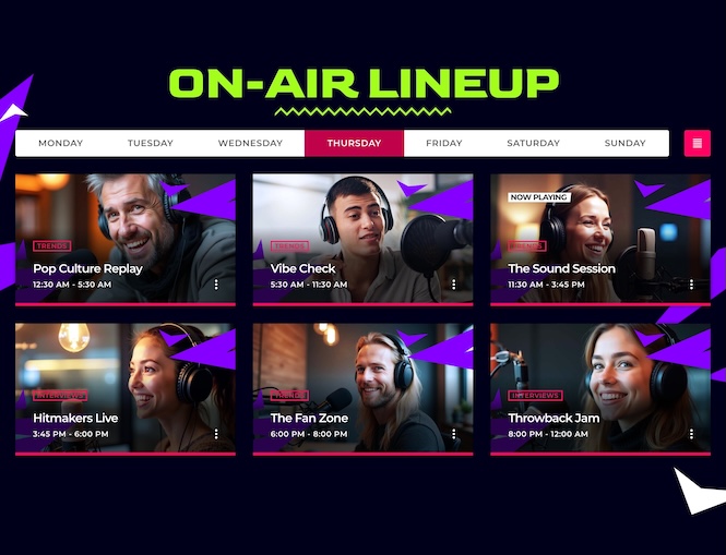 pro radio website builder schedule